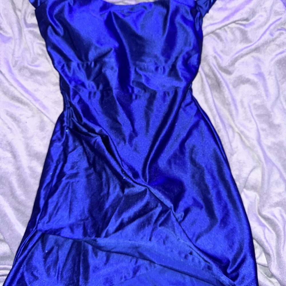 Windsor Blue Slip Dress Sleeveless Scoop Neck